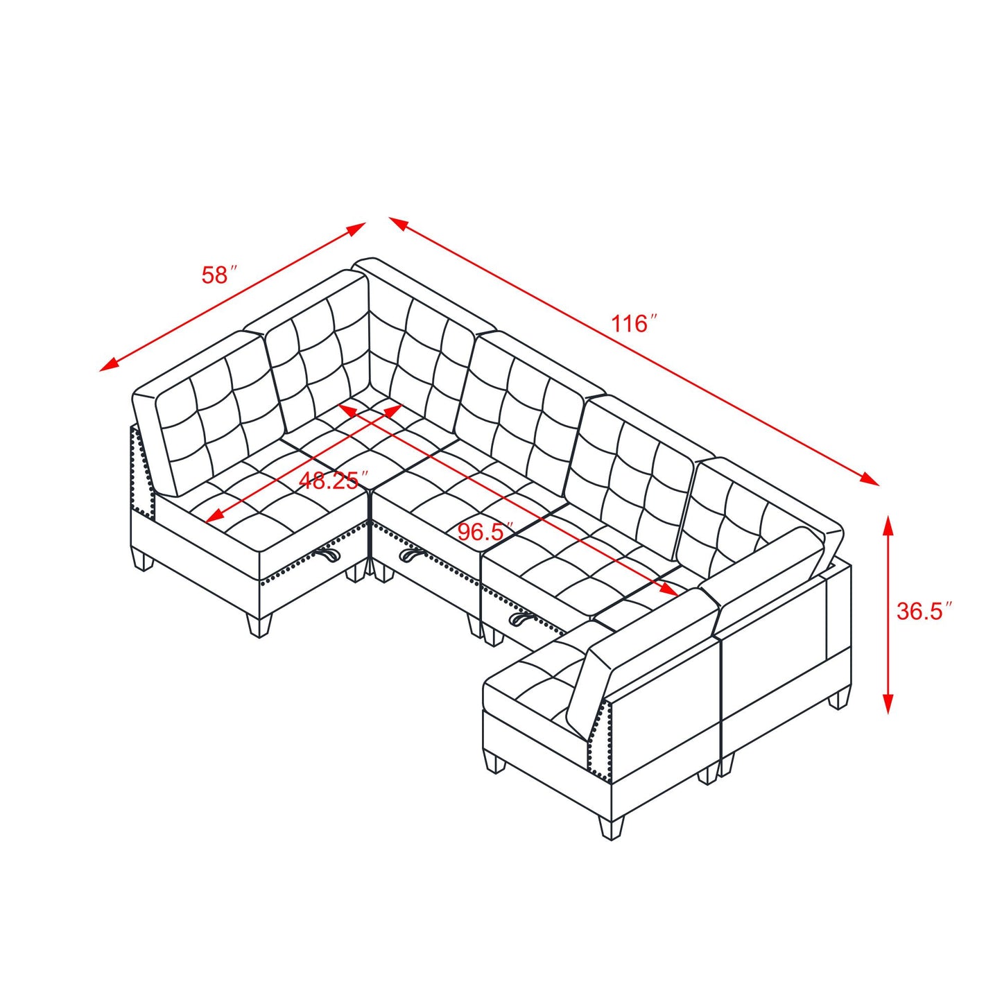 Velvet Elegance Modular U-Sectional Sofa