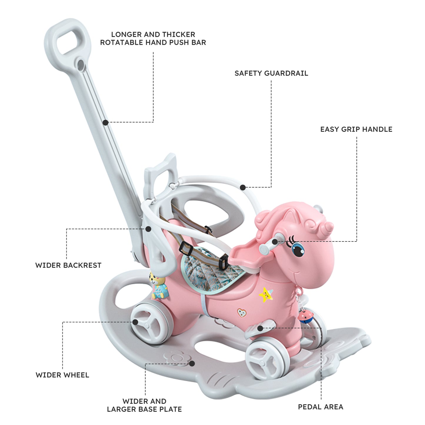 Rocking Horse for Toddlers-Pink