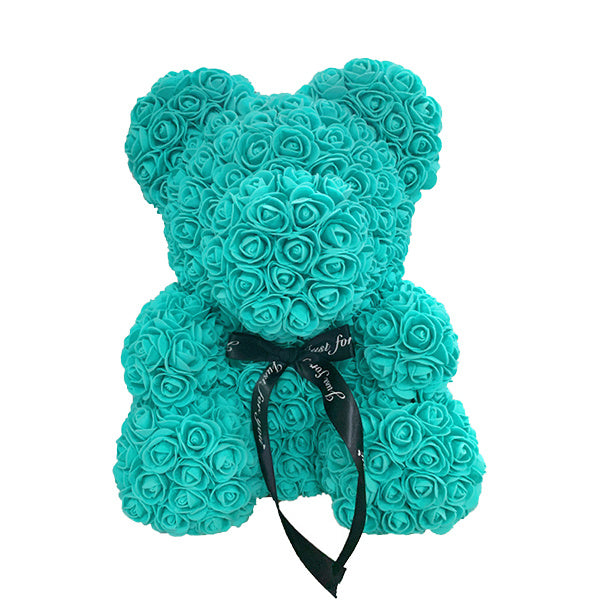 Rose Bear – Handmade Teddy Bear with Transparent Gift Box