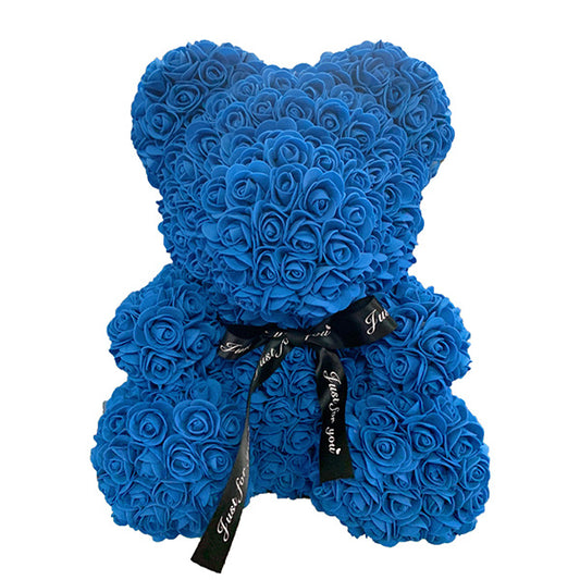 Rose Bear – Handmade Teddy Bear with Transparent Gift Box