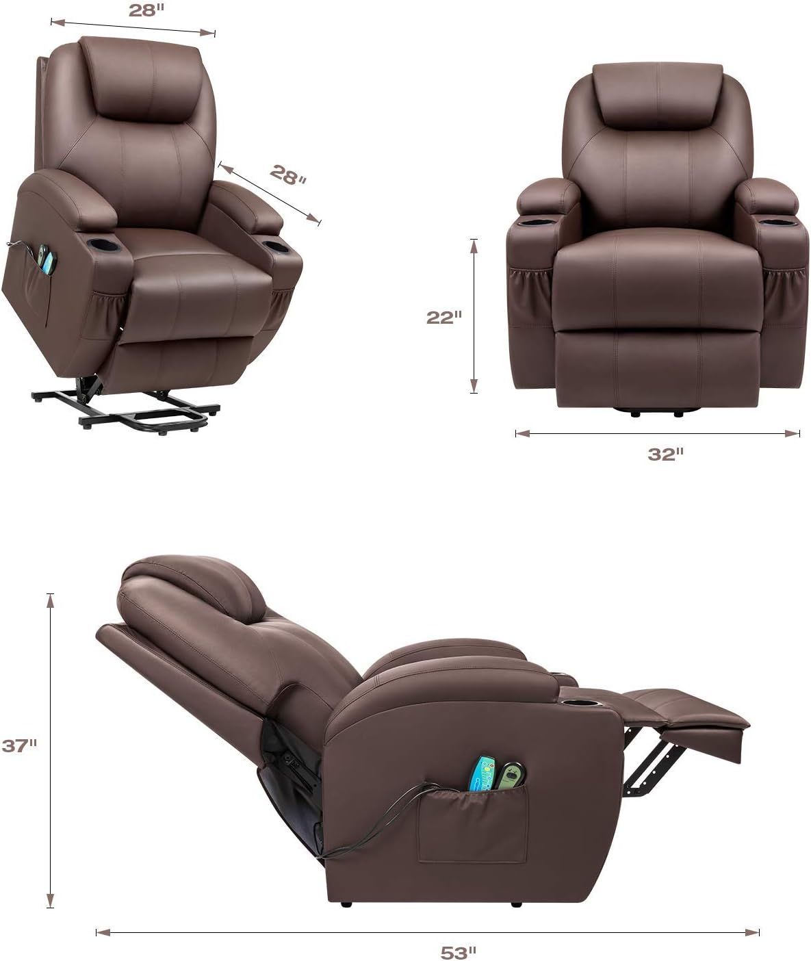 Electric Power Lift Recliner Chair with Massage/Heat