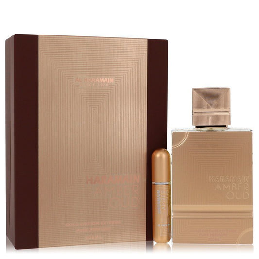 Al Haramain Amber Oud Gold Edition Extreme Gift Set for Women | 6.7 oz Pure Perfume Spray + 0.34 oz Refillable Spray