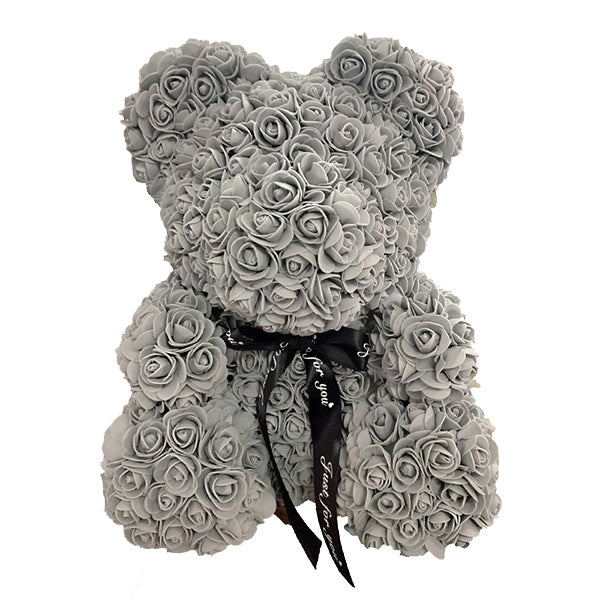 Rose Bear – Handmade Teddy Bear with Transparent Gift Box