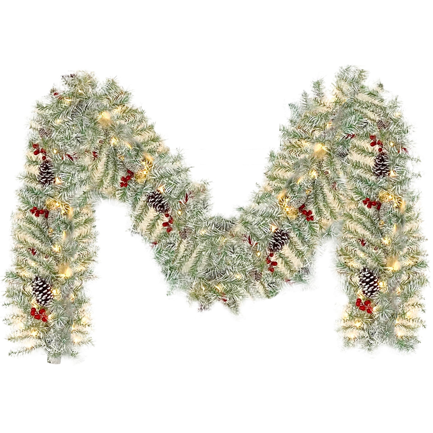 3-ft Pre-lit Xmas Tree Artificial Christmas 4-Piece Set,Garland, Wreath and Set of 2 Entrance Trees X-mas