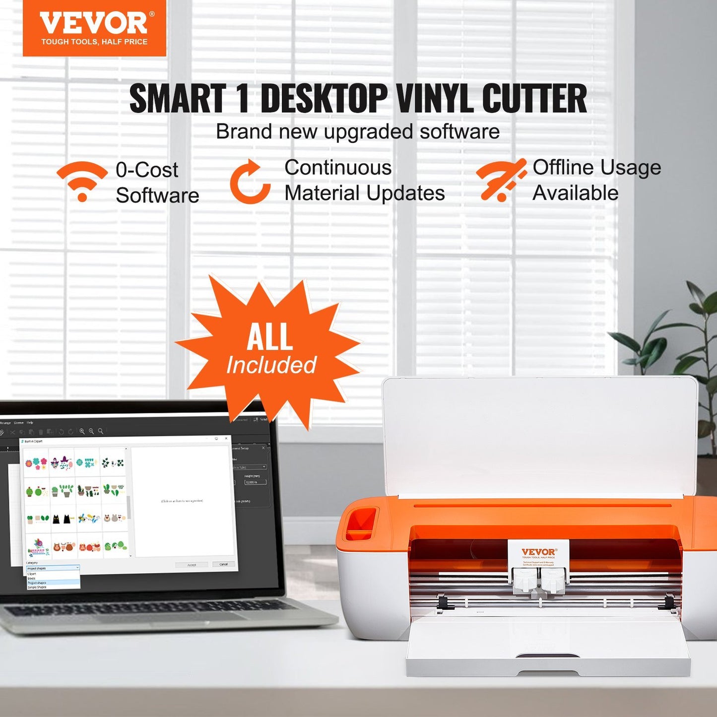 VEVOR Vinyl Cutter Machine with Bluetooth Connectivity – DIY Cutting Machine with Design Library