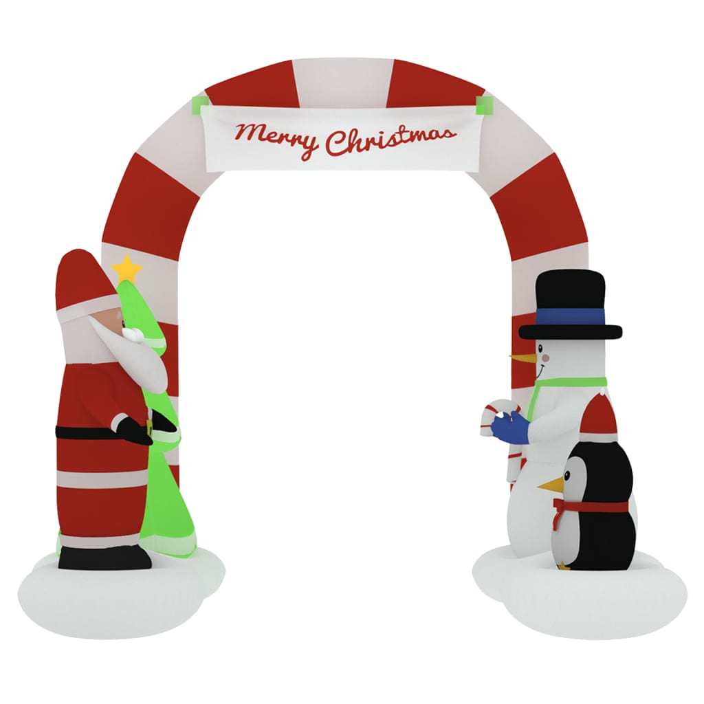 Christmas Inflatable Santa & Snowman Arch Gate with LED Lights – 102.4”