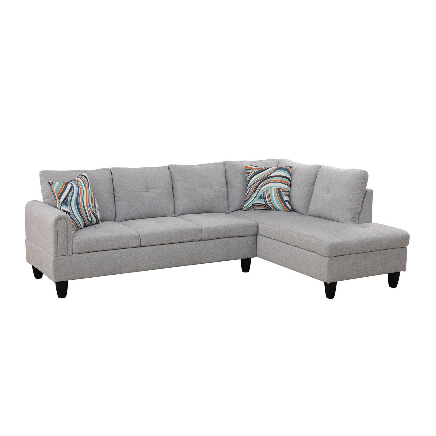 Grey Sectional with Ottoman