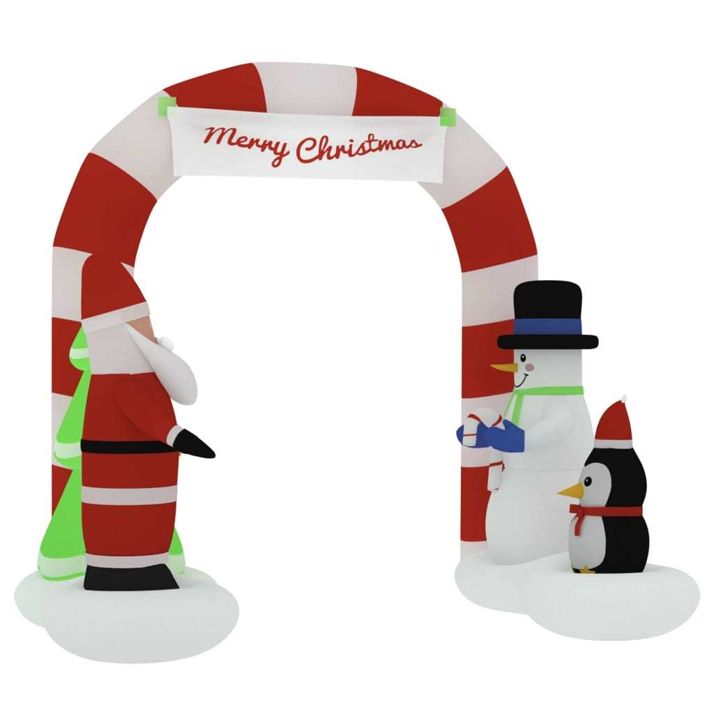 Christmas Inflatable Santa & Snowman Arch Gate with LED Lights – 102.4”