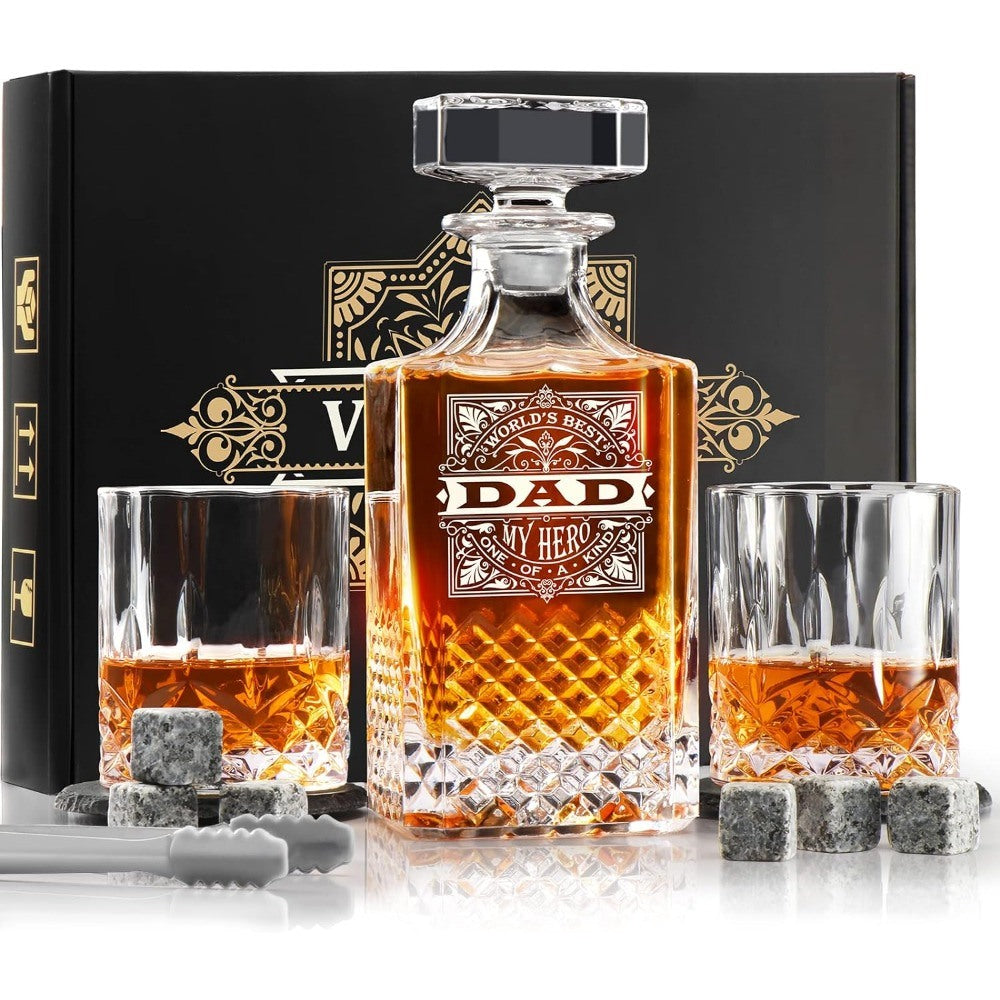 The Ultimate Dad's Whiskey Decanter Set