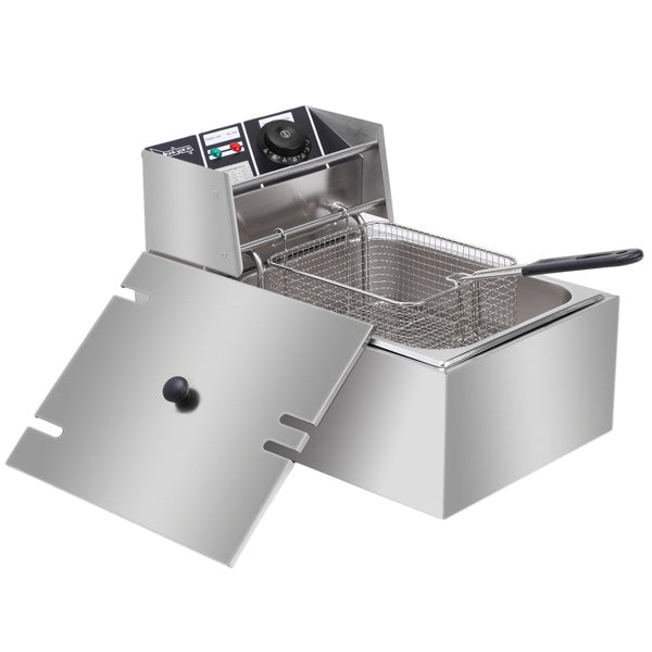 EH81 2500W Stainless Steel Deep Fryer - 6.3QT Electric Fryer for Home & Commercial Use