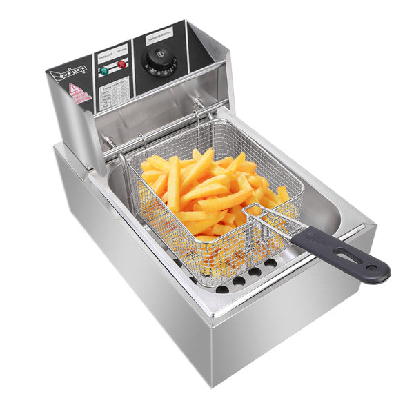 EH81 2500W Stainless Steel Deep Fryer - 6.3QT Electric Fryer for Home & Commercial Use