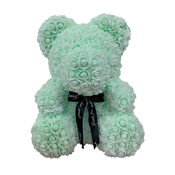 Rose Bear – Handmade Teddy Bear with Transparent Gift Box