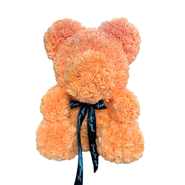 Rose Bear – Handmade Teddy Bear with Transparent Gift Box