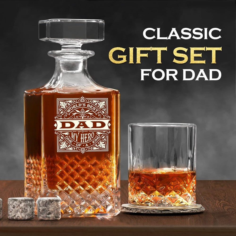 The Ultimate Dad's Whiskey Decanter Set