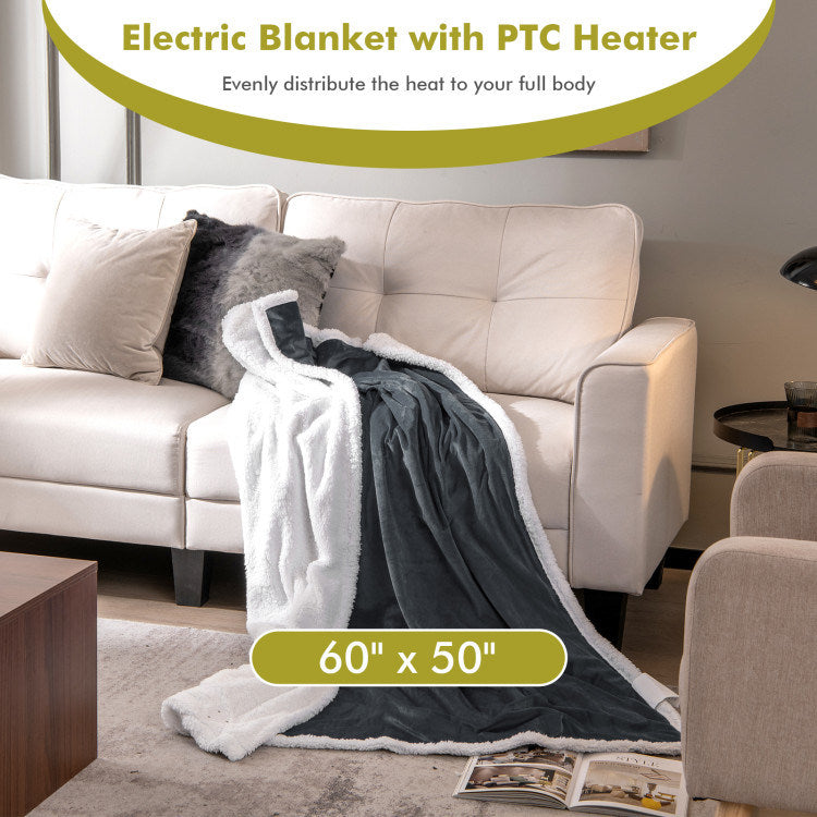 ThermaSoft 10-Level Heated Electric Blanket Throw