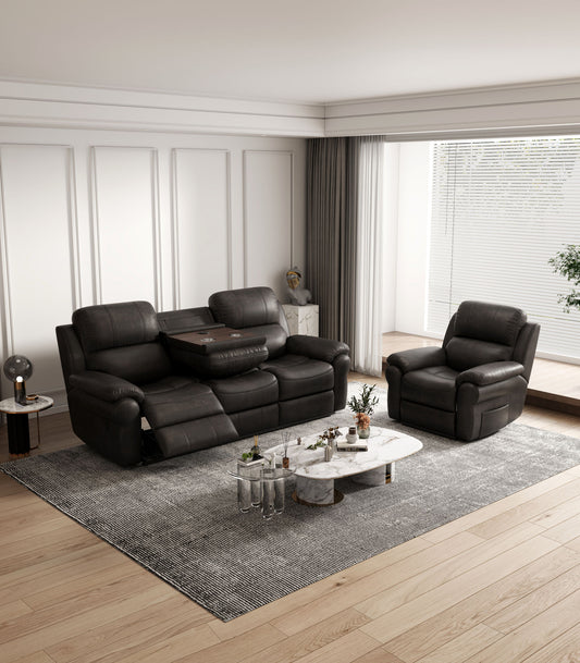 3-Seat Recliner Sofa - Espresso