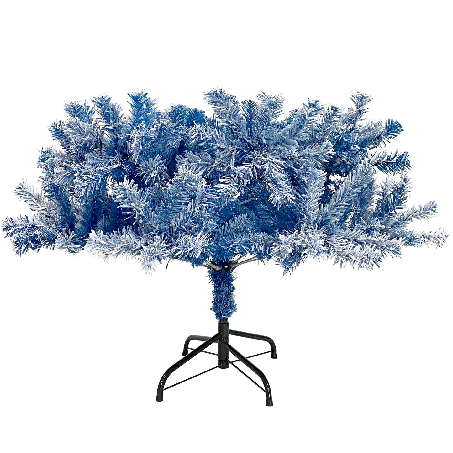 6FT Pre-Lit Hinged Artificial Fir Christmas Tree - Blue Snow Flocked