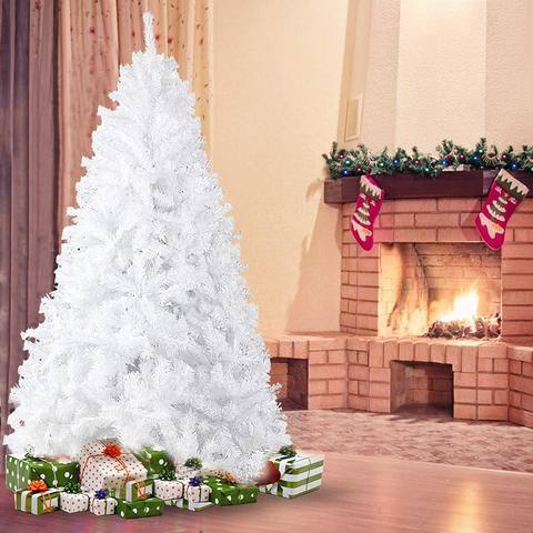 7ft High Christmas Tree with 1000 Tips and White Decorations