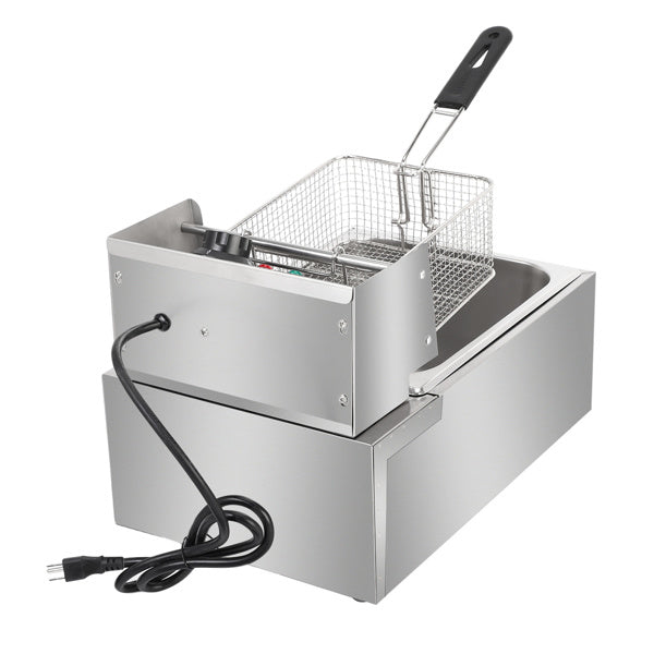 EH81 2500W Stainless Steel Deep Fryer - 6.3QT Electric Fryer for Home & Commercial Use